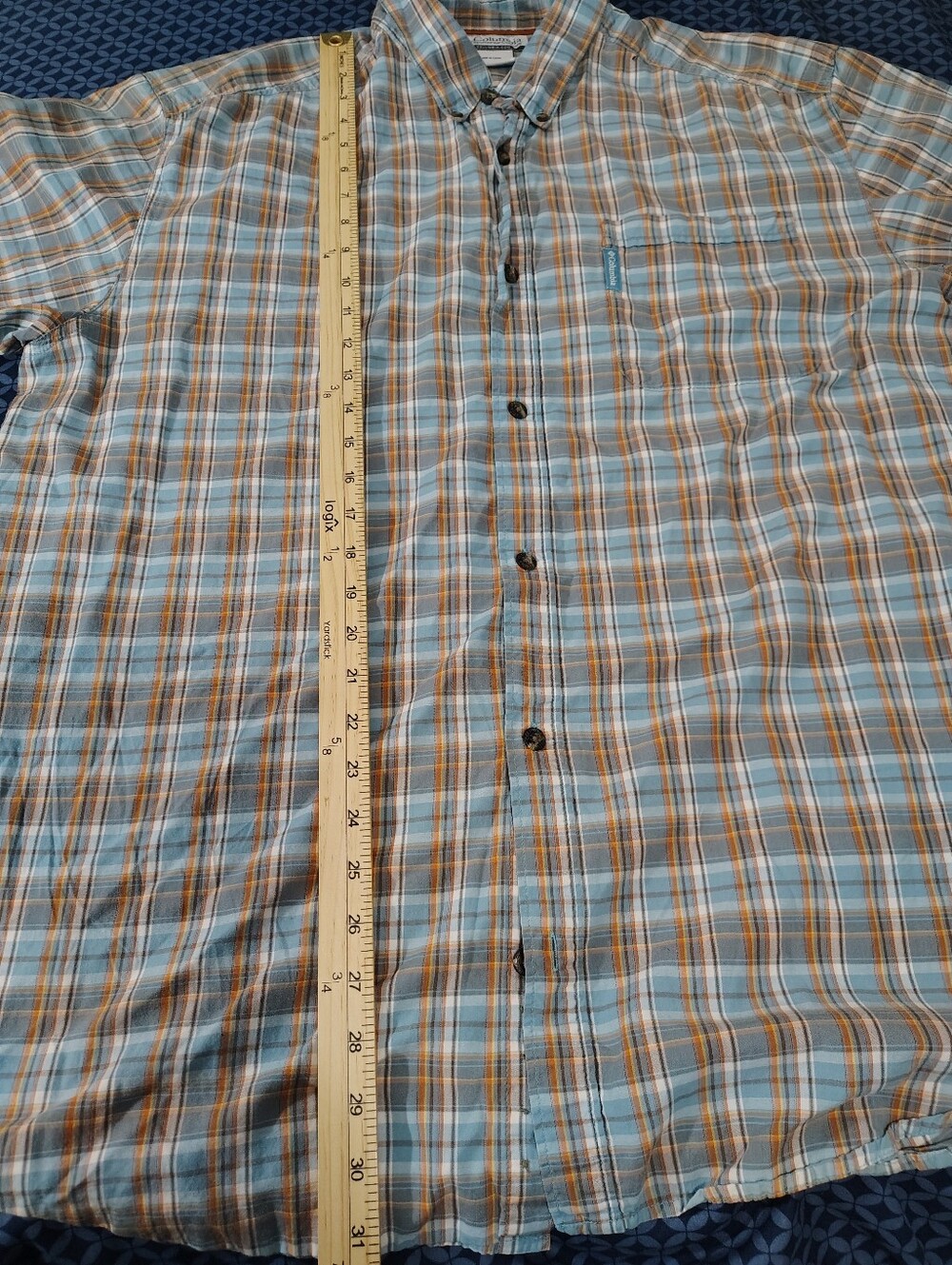Columbia Sportswear Blue And Orange Plaid button-down - XL shirt - Picture 5 of 10